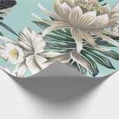 熱帯ヴィンテージクレーンバード、オウム、蓮の花 ラッピングペーパー (角)