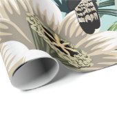 熱帯ヴィンテージクレーンバード、オウム、蓮の花 ラッピングペーパー (ロールコーナー)