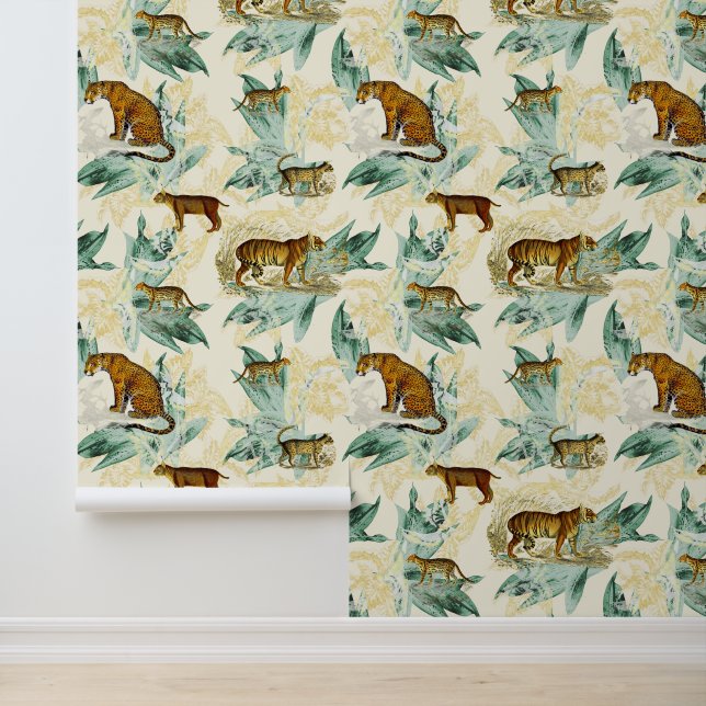 熱帯ヴィンテージタイガーヒョウinジャングル 壁紙 (アプリケーション)