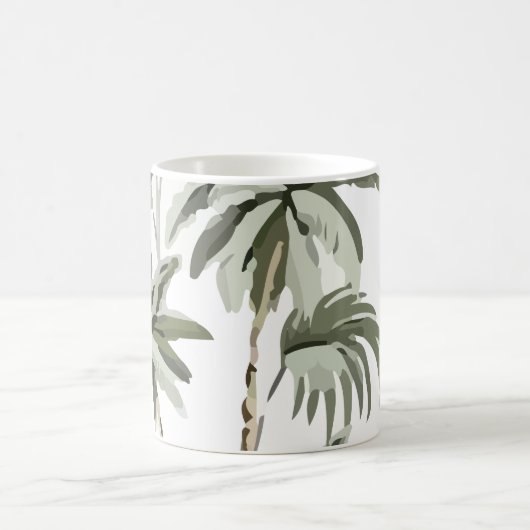 熱帯ヴィンテージハワイアンヤシの木 コーヒーマグカップ (中央)