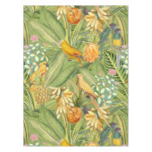 熱帯ヴィンテージバードインジャングルパラダイスイエロー テーブルクロス (正面)