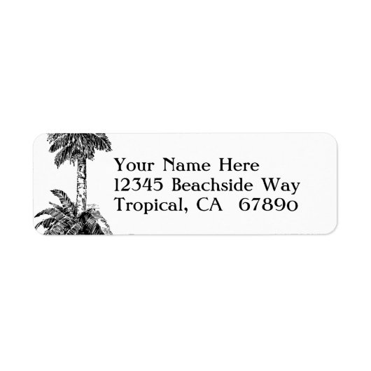熱帯ヴィンテージビーチカスタム差出人住所ラベル ラベル (正面)