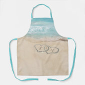 熱帯ヴィンテージビーチハートイニシャル エプロン (正面)