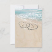熱帯ヴィンテージビーチハートショアウェディングRSVP 出欠カード (裏面)