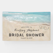 熱帯ヴィンテージビーチハートショアブライダルシャワー 横断幕 (横)