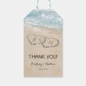 熱帯ヴィンテージビーチハートショア結婚式の引き出物 ギフトタグ (裏面)