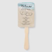 熱帯ヴィンテージビーチハートショア結婚式 プログラム ハンドファン (正面)