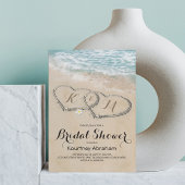 熱帯ヴィンテージビーチハートブライダルシャワー 招待状