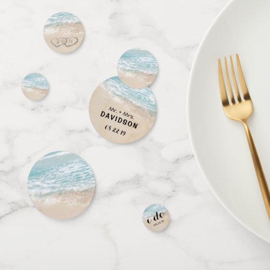 熱帯ヴィンテージビーチハート結婚ショア コンフェッティ (グループ)