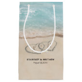 熱帯ヴィンテージビーチハート結婚ショア スモールペーパーバッグ (正面)