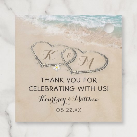 熱帯ヴィンテージビーチハート結婚ショア フェイバータグ (裏面)