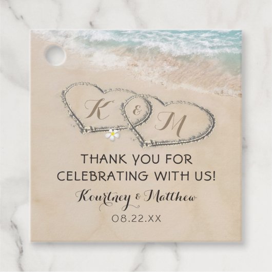 熱帯ヴィンテージビーチハート結婚ショア フェイバータグ (正面)