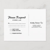 熱帯ヴィンテージビーチライトウェディングRSVP インビテーションポストカード (裏面)