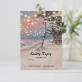 熱帯ヴィンテージビーチライトウェディングRSVP 出欠カード (スタンド正面)