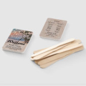 熱帯ヴィンテージビーチライト結婚式 プログラム ハンドファン (組立なし)