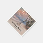 熱帯ヴィンテージビーチラ結婚イト スタンダードカクテルナプキン (角)