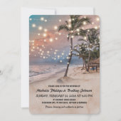 熱帯ヴィンテージビーチラ結婚イト 招待状 (正面)