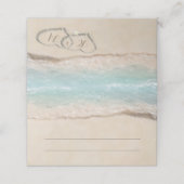 熱帯ヴィンテージビーチ海岸線 プレイスカード (外部開封)