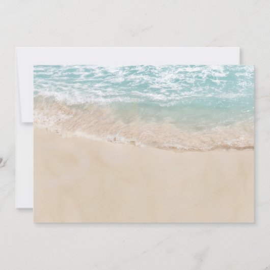 熱帯ヴィンテージビーチ結婚ハート写真 招待状 (裏面)