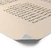 熱帯ヴィンテージビーチ結婚ハート座席表 ポスター (角)