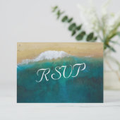 熱帯ヴィンテージビーチ結婚式先RSVP 出欠カード (スタンド正面)