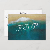 熱帯ヴィンテージビーチ結婚式先RSVP 出欠カード (正面/裏面)