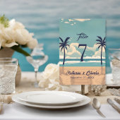 熱帯ヴィンテージビーチ結婚式 テーブルナンバー