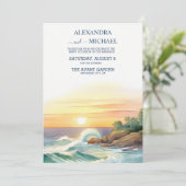 熱帯ヴィンテージビーチ行先結婚式 招待状 (スタンド正面)