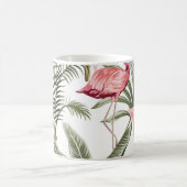 熱帯ヴィンテージピンクのフラミンゴ、バナナの木と  コーヒーマグカップ (中央)