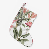 熱帯ヴィンテージピンクのフラミンゴ、バナナの木と  スモールクリスマスストッキング (正面 (吊り時))