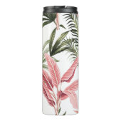 熱帯ヴィンテージピンクのフラミンゴ、バナナの木と タンブラー (裏面)