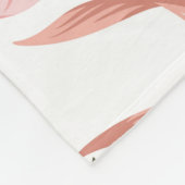 熱帯ヴィンテージピンクのフラミンゴ、バナナの木と  フリースブランケット (角)