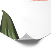 熱帯ヴィンテージピンクのフラミンゴ、バナナの木と ポスター (角)