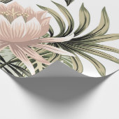 熱帯ヴィンテージピンクロータス、パーム葉バナナ ラッピングペーパー (角)