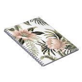 熱帯ヴィンテージピンクロータス,パーム葉,バナナ ノートブック (右側)