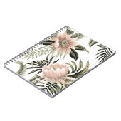 熱帯ヴィンテージピンクロータス,パーム葉,バナナ ノートブック (左側)