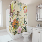 熱帯ヴィンテージフローラタペストリー シャワーカーテン (インサイチュ)