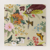 熱帯ヴィンテージフローラタペストリー ジグソーパズル (横)