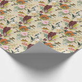 熱帯ヴィンテージフローラタペストリー ラッピングペーパー (角)