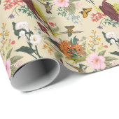 熱帯ヴィンテージフローラタペストリー ラッピングペーパー (ロールコーナー)