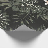 熱帯ヴィンテージプルメリアの花、ストレリツィア、ヤシ ラッピングペーパー (角)