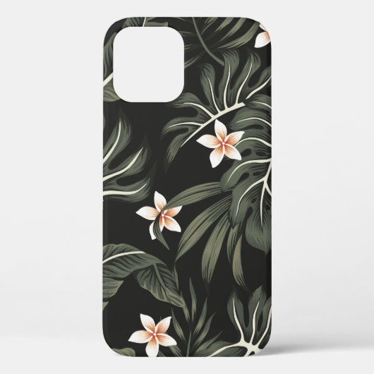 熱帯ヴィンテージプルメリアの花、ストレリツィア、ヤシ Case-Mate iPhoneケース (裏面)