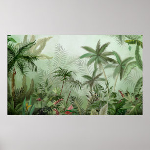熱帯ヴィンテージ植物イラストレーション ポスター