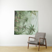 熱帯ヴィンテージ植物園イラストレーション タペストリー (インサイチュ(横))