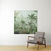 熱帯ヴィンテージ植物園イラストレーション タペストリー (インサイチュ)