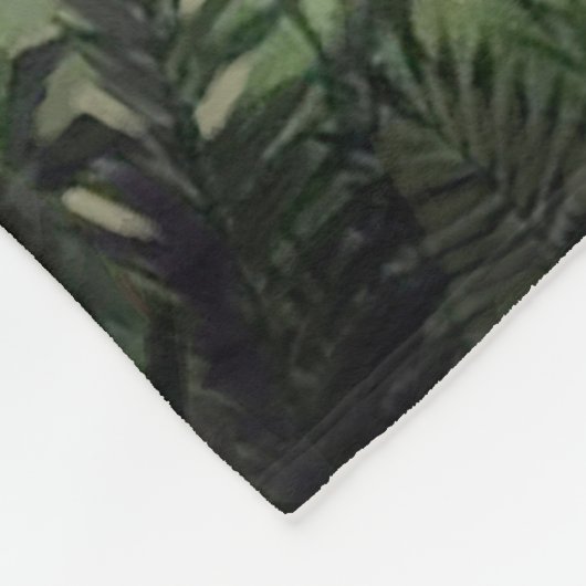 熱帯ヴィンテージ植物園イラストレーション フリースブランケット (角)