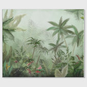 熱帯ヴィンテージ植物園イラストレーション ラッピングペーパー (フラット)