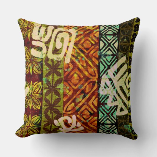 熱帯ヴィンテージ60sハワイアンバーククロススローピル クッション (正面)