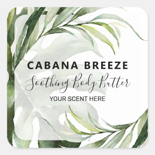 熱帯主題製品ラベル スクエアシール (正面)