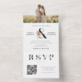 熱帯乾燥アンパサンド写真QRコー結婚ド オールインワン招待状 (内側)